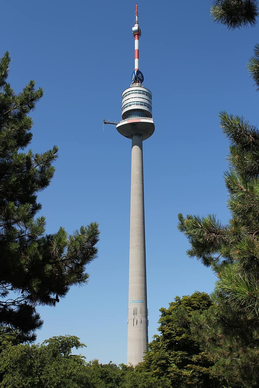 la tour, Voyage, tourisme, la nature, Donauturm, émetteur, architecture, bleu, endroit célèbre, extérieur du bâtiment, structure construite