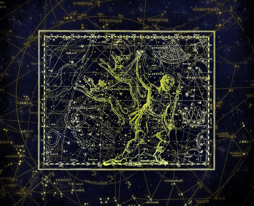 sterrenbeeld, Constellatie kaart, hemel, ster, sterrenhemel, cartografie, Hemelse Cartografie, Alexander Jamieson, 1822, sterrenbeelden, Sterren Atlas