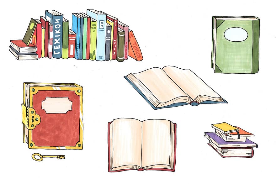 kirjat, kirja, lukea, kirjallisuus, pinottu, vanhoja kirjoja, koulutus, tuntemus