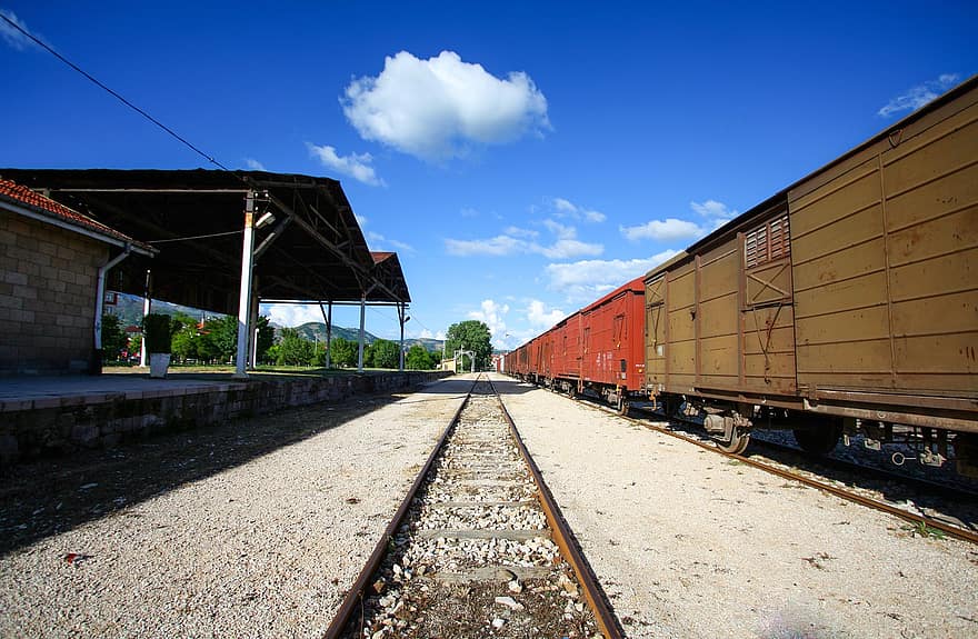 trein, lading, spoorweg, het spoor, stoommachine, locomotief, wijnoogst, oud, Trein rails, stoomtrein, treinstation
