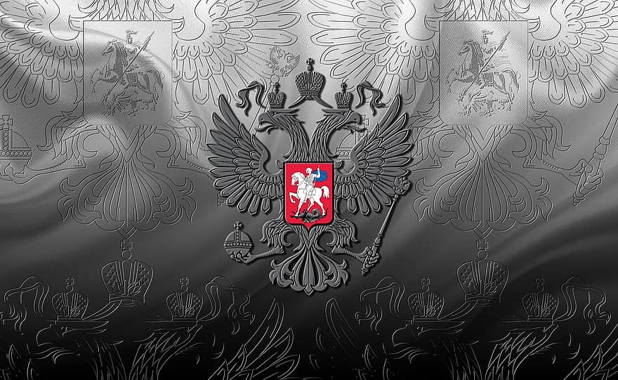 Rusijos vėliava, Rusijos herbas, Rusijos imperatoriškasis erelis, imperinis erelis, vėliava