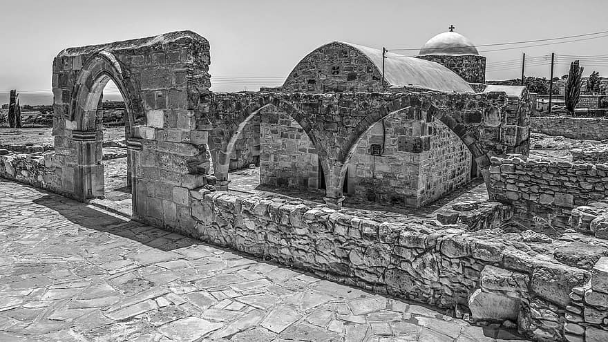 cypern, palepaphos, kyrka, ortodox, arkitektur, kristendom, sten, monument