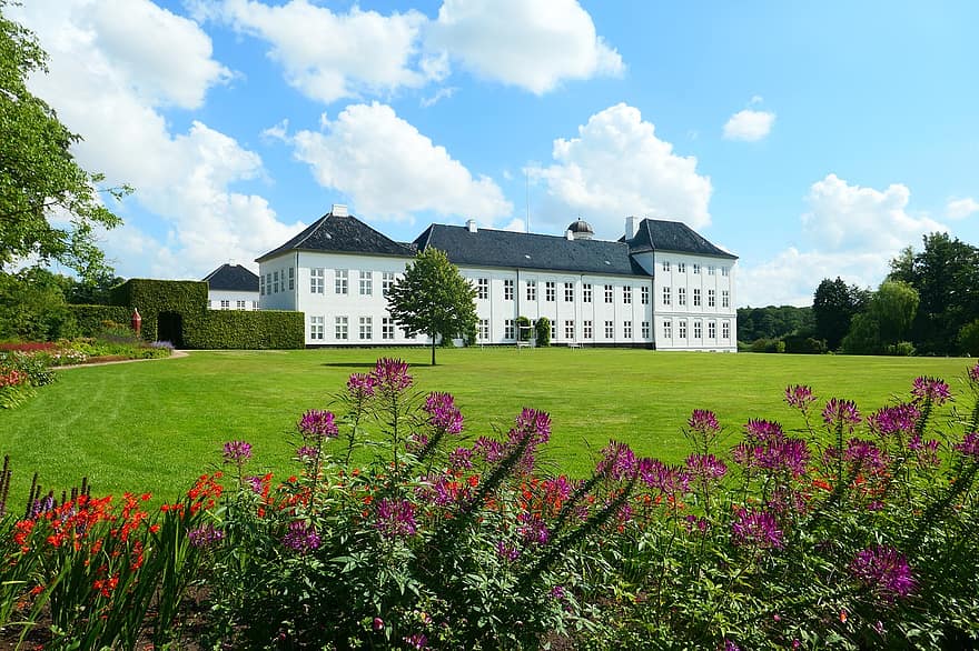 hrad, pevnost, park, rezidence, královský dům, prohlížení památek, architektura, zámecký park, letní, Dánsko