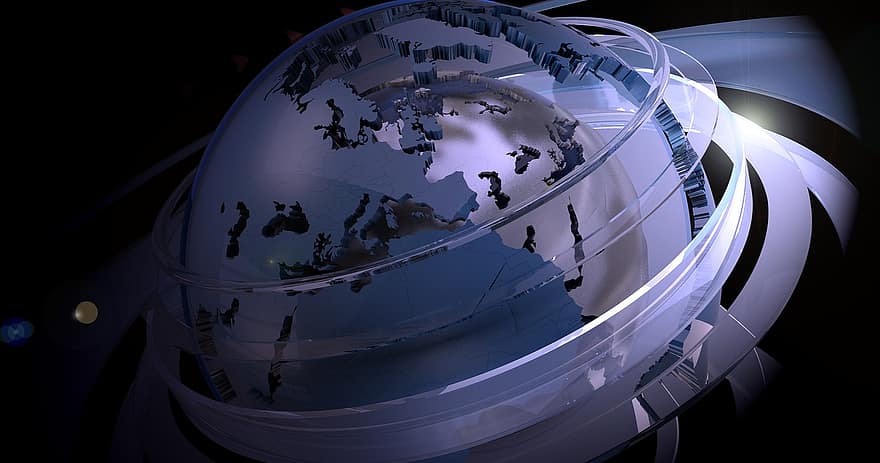 terra, globus, digital, continents, europa, gràfic, animació, 3d