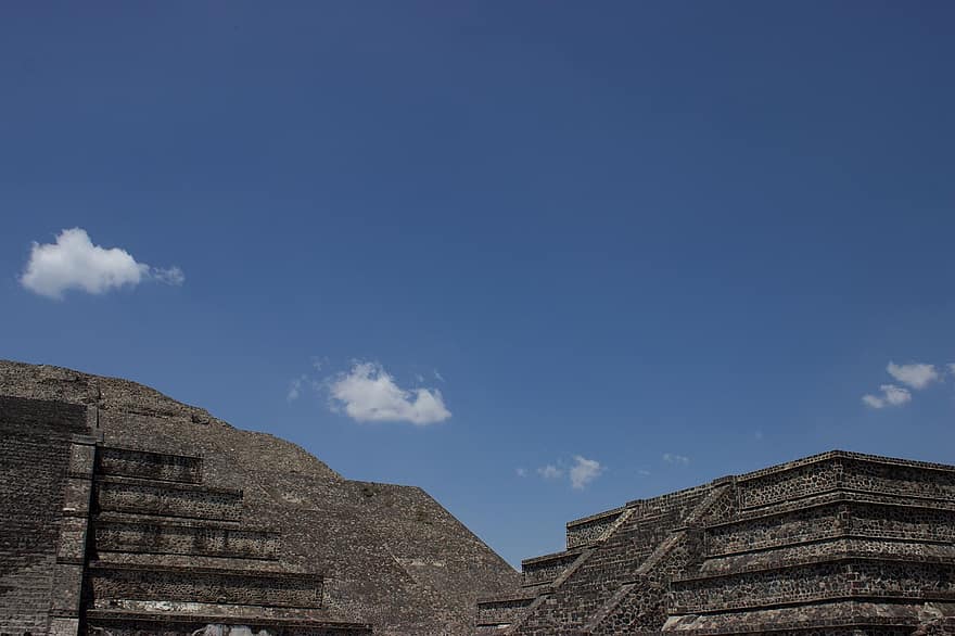 Теотиуакан, ацтекский, Мексика, дорогой, пейзаж, туризм, культура, архитектура, старые руины, старый, история