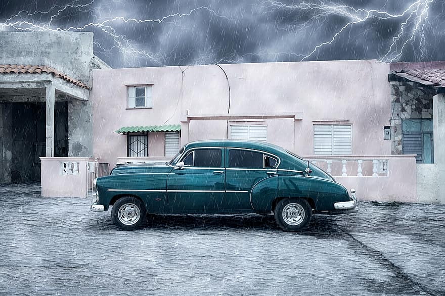Kuba, Havanna, Oldtimer, Auto, Fahrzeug, klassisch, Landschaft, nostalgisch, Straße, Jahrgang, alt