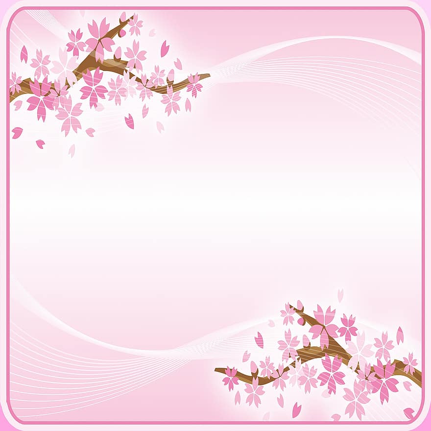 さくらデジタルペーパー、桜、ピンク、日本人、さくら、フローラル、春、咲く、自然、ブランチ、チェリー