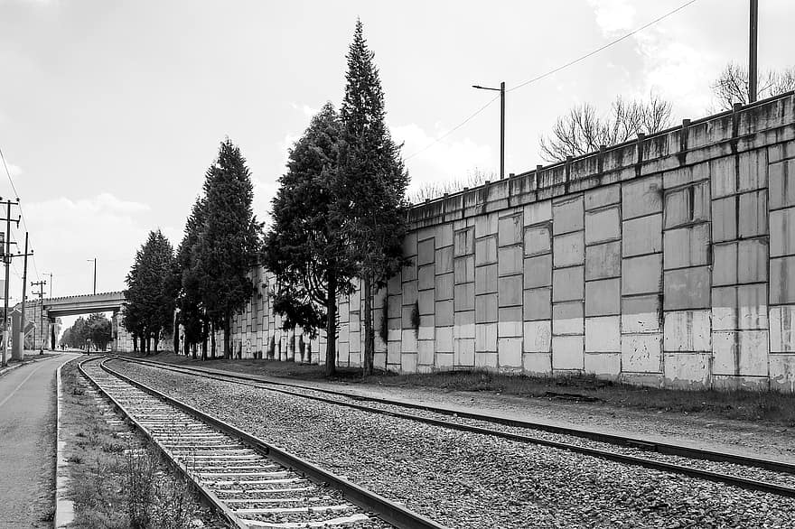 City, Tracks, Urban, Train, Monochrome, Tollocan Ride, Mexico State, Edomex, railroad track, architecture, black and white