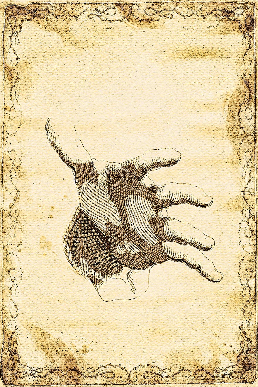 Hand, Handshake, Vintage, Poster, Peace, Drawing, Art, Antique, old, old-fashioned, illustration