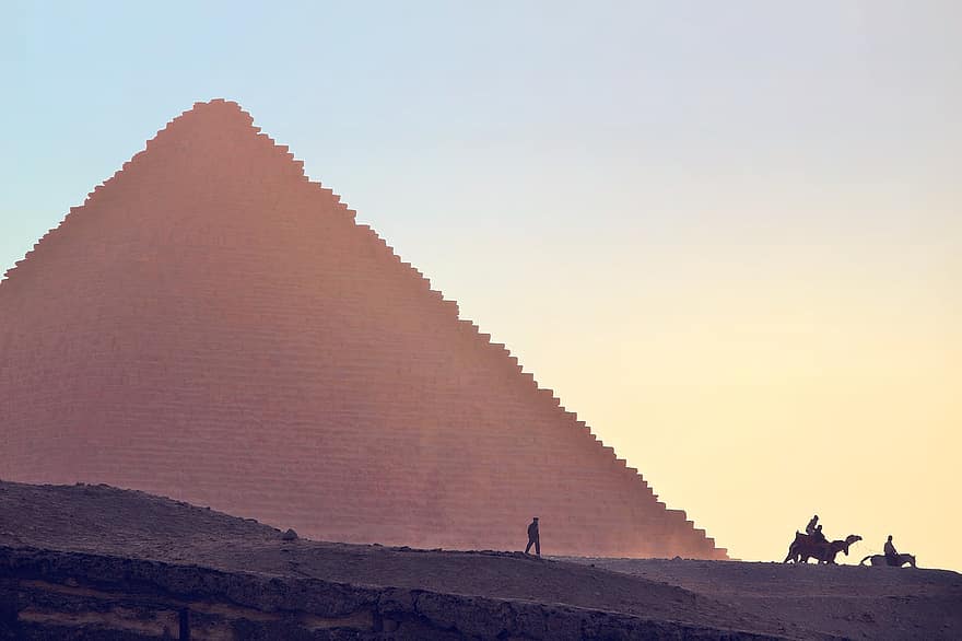 пирамиды, верблюд, Каир, Хеопс, старый, Сахара, туризм, путешествовать, перспектива, верховая езда, пирамида