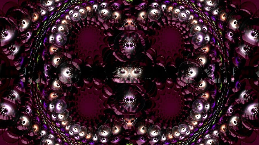 fractal, fractal art, digitaalinen taide, design, abstrakti, metalli-, pallo