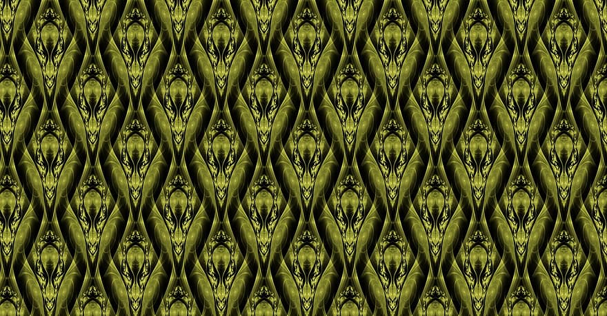 apófisis, fractal, modelo, fondo, patrón de azulejo, verde oliva, verde, negro, elementos