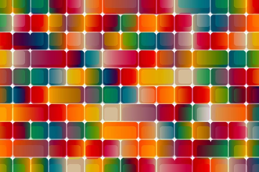 Background, Abstract, Colorful, Square, Grid, Glassy, Glossy