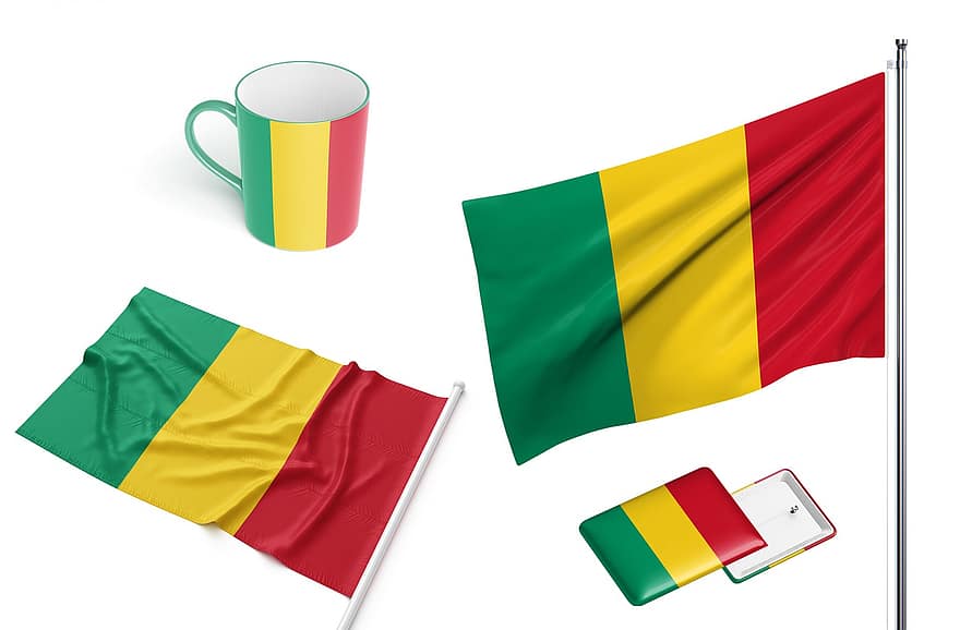 国、旗、ギニア、全国の、国家、シンボル