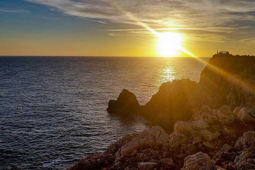 Islas Baleares, puesta de sol, mar, paisaje, Dom, naturaleza, costa, relajación, vacaciones