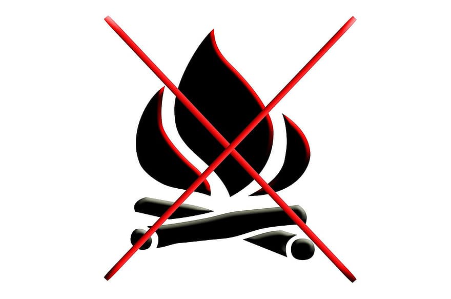 Open Fires, Prohibited, Fire, Danger, Law, Symbol, Label, Illegal, Brand, Restrictions, Season