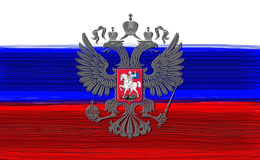 krievu karogs, krievu ģerbonis, Krievijas ķeizariskais ērglis, ērgļa ērglis, karogs