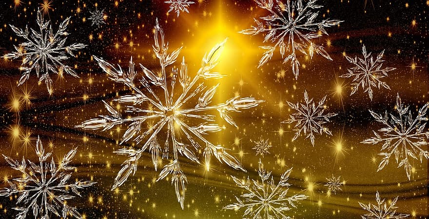 Boże Narodzenie, gwiazda, kryształ lodu, płatek śniegu, tło, Adwent, gwiaździste niebo, czas świąt, tekstura, świecący, poinsecja