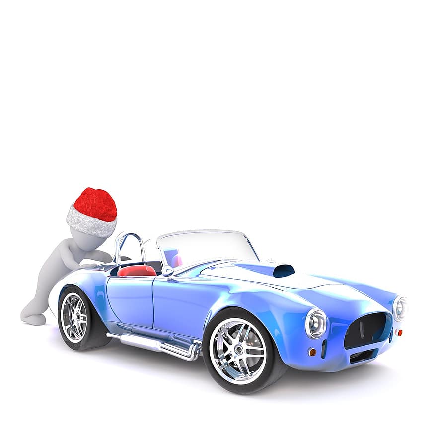 білий самець, 3D модель, повне тіло, 3D Санта hat, Різдво, капелюх Санта, 3d, білий, ізольовані, Старий таймер, авто