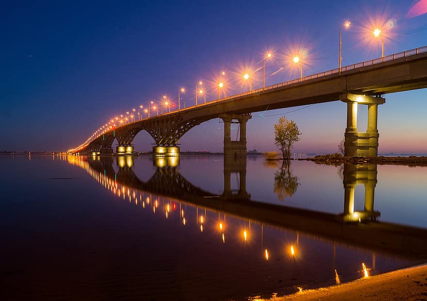 köprü, nehir, seyahat, turizm, Saratov, volga