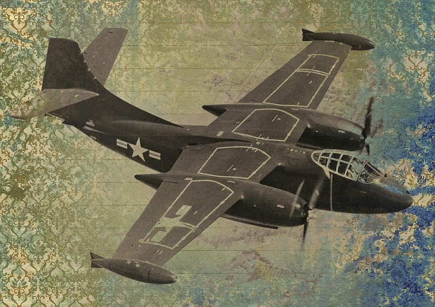 guerra, avió, avions, lluitador, vintage, Collage d'art, volar, bomba, militar, món, ww2