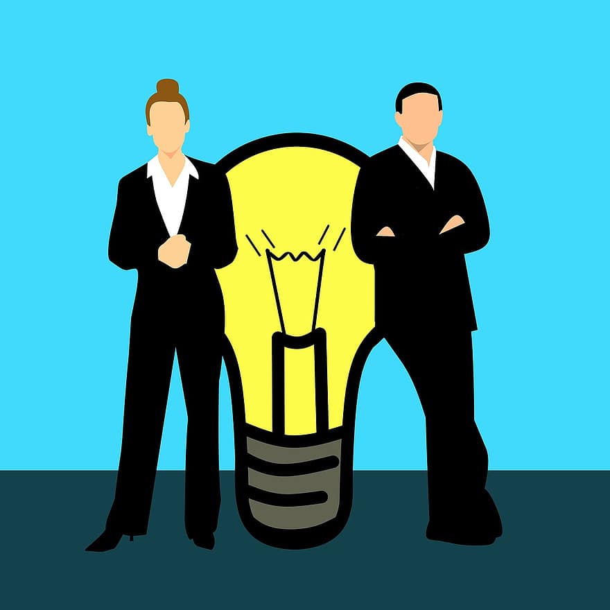kinh doanh, sáng tạo, ý tưởng, tinh thần đồng đội, nữ doanh nhân, thay thế, to, bóng đèn tròn, phấn, bánh răng cưa, thiết kế