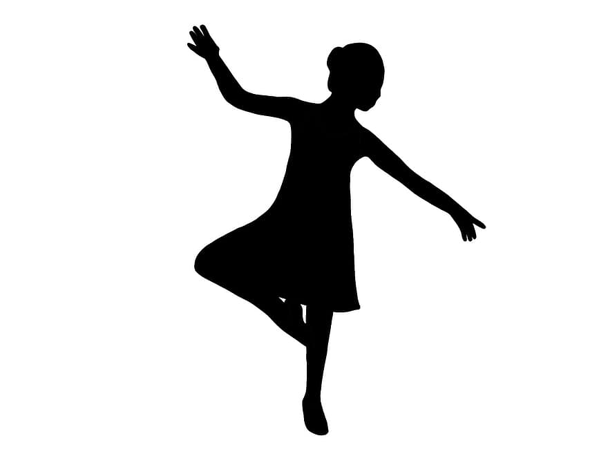 Ballet, Hobby, Dance, Woman, Cartoon, 2d, Character, silhouette, women, dancing, illustration