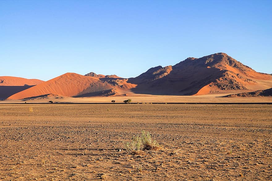 desert, viatjar, dunes, namibia, sossusvlei, sorra, paisatge, sec, muntanya, duna de sorra, estiu