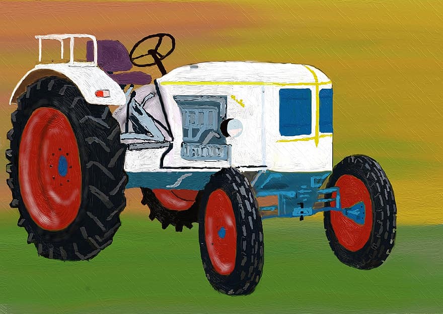 traktor, pertanian, kendaraan komersial, mesin yang bekerja, kendaraan