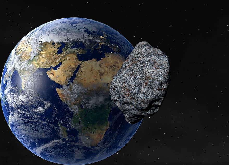 asteroïde, planeet, land-, kosmos