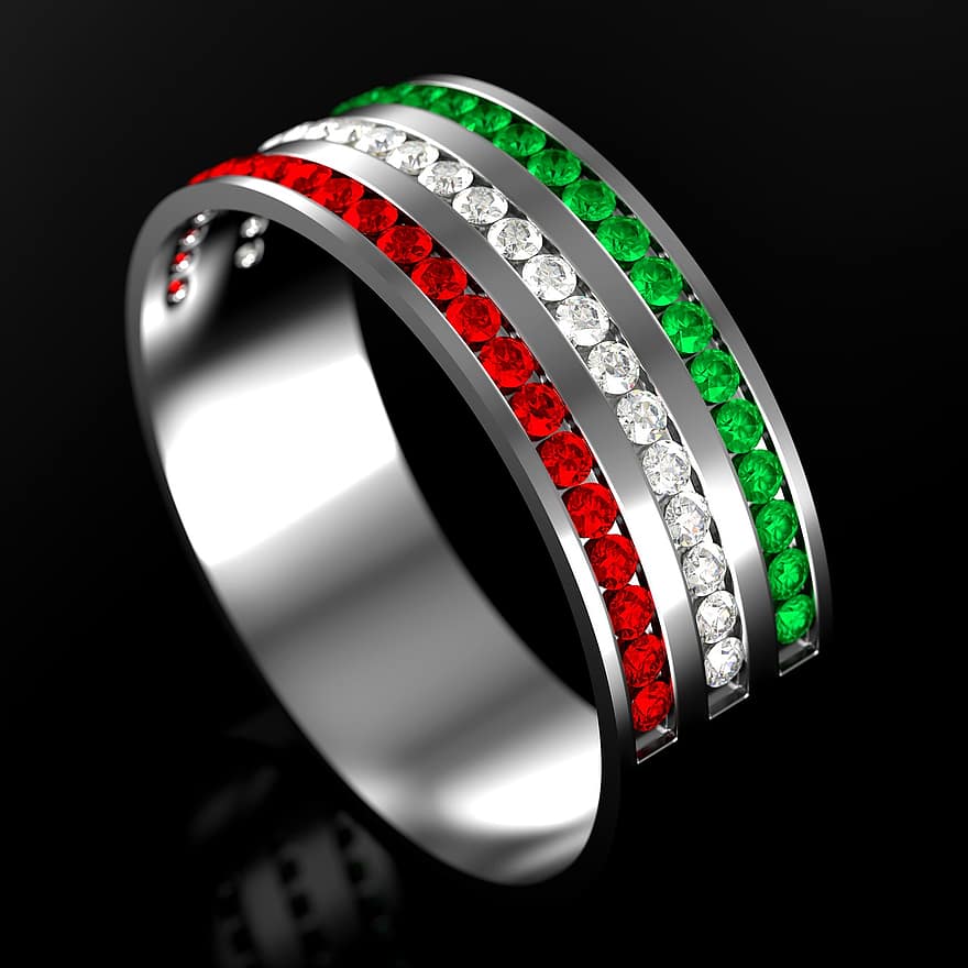žiedas, sidabro žiedas, papuošalai, brangakmenių, deimantas, smaragdas