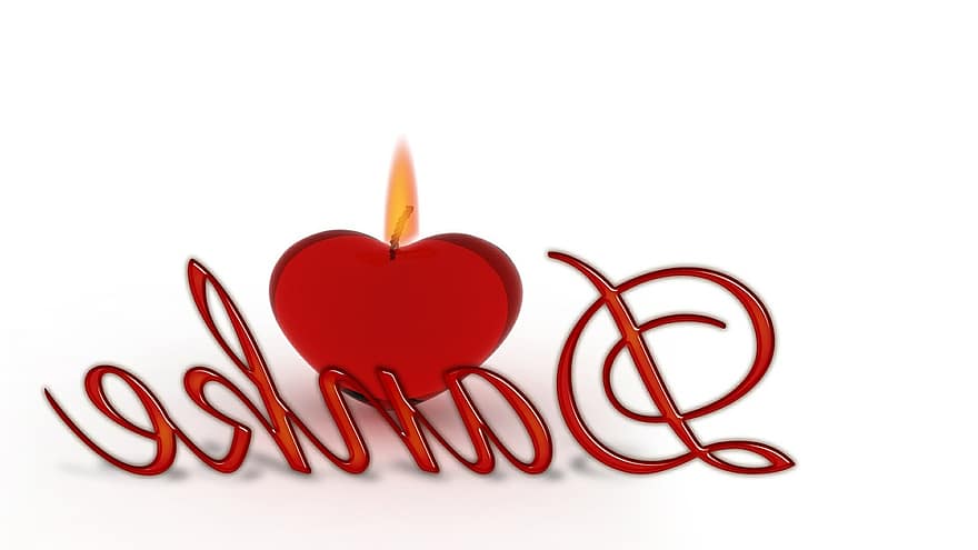 Thank You, Heart, Candle, Wick, Light, Affection, Luck, Loyalty, Romantic, Valentine's Day, Tender