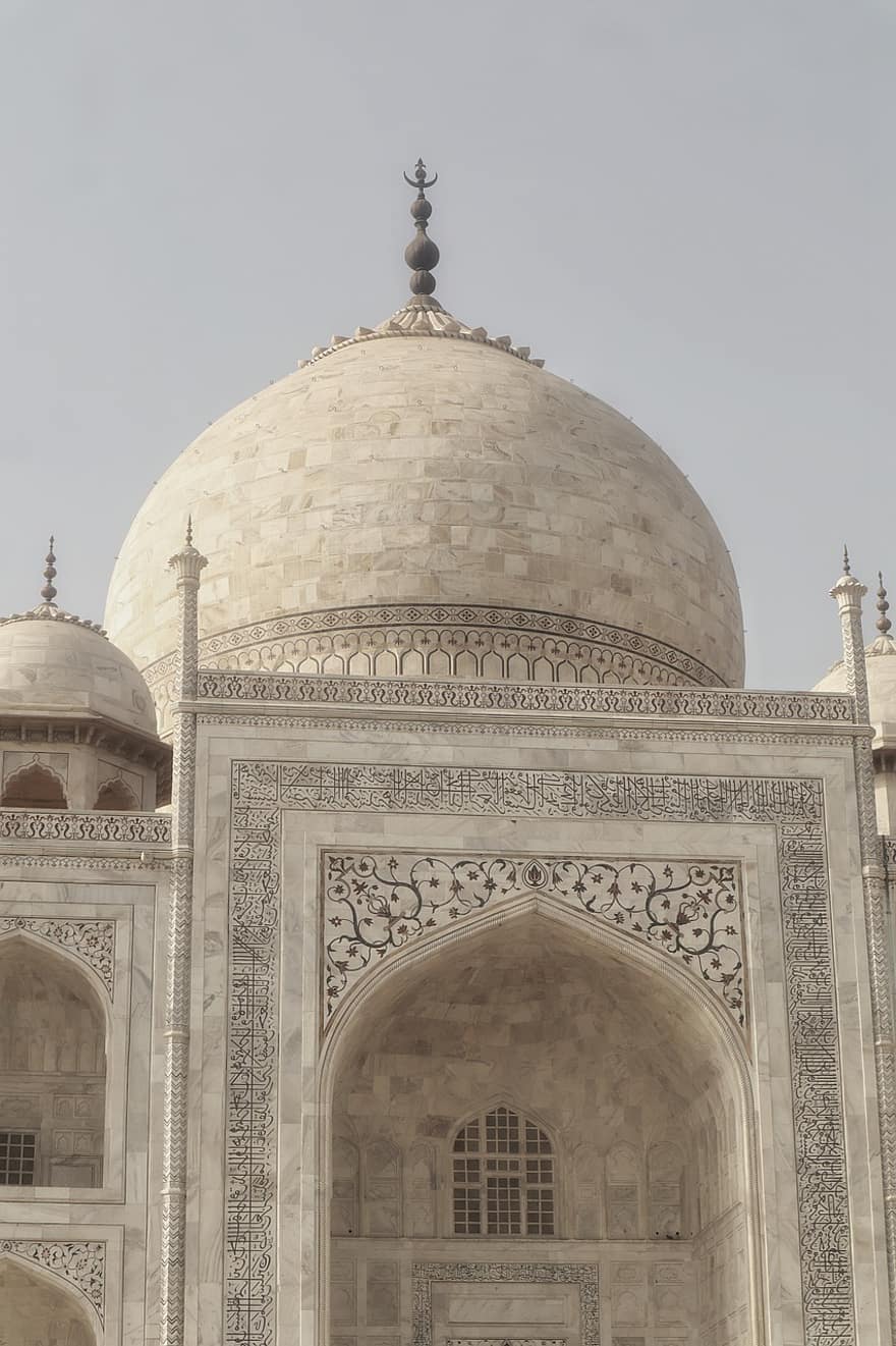 Taj Mahal, mauzóleum, síremlék, építészet, India, üveggolyó, tájékozódási pont, örökség, történelmi, kultúrák, minaret