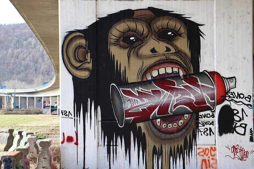 Graffiti, Urban, Street Art, Art, Wall, Colour, Spray Can, Sprayer, Highway Bridge, Bridge, Mural