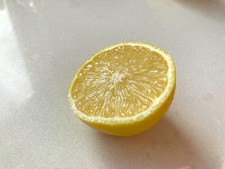citron, halvt, tværsnit, citrus, mad, frugt, gul, frisk, sur, citrus frugt, Citron halv