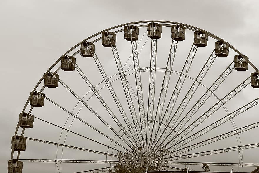 Ferris Wheel, Fair, Amusement Park, Market, Fairground, Gondolas