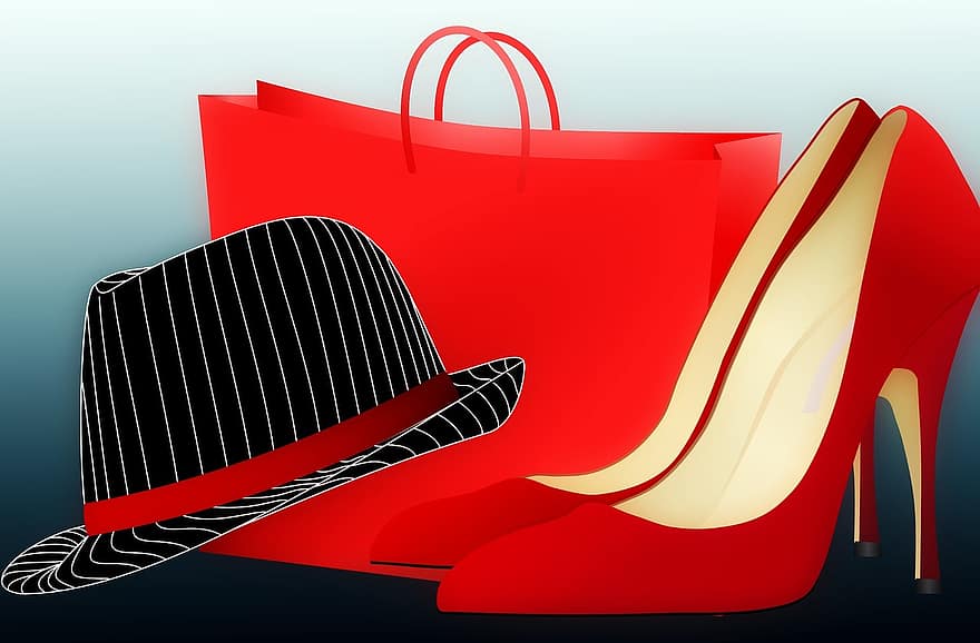 sombrero, ropa, fedora, compras, comprar, Moda, elegante, estilo, zapatillas, zapato de tacón alto, Zapato de tacón alto