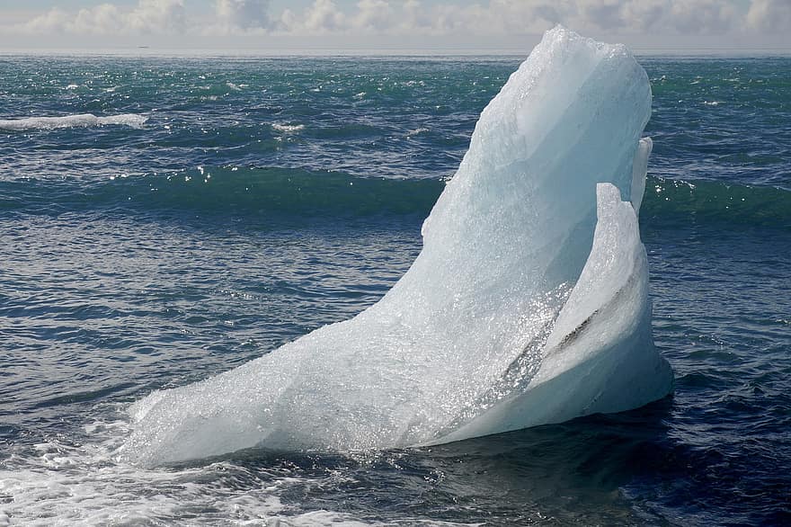 úszó jéghegy, gleccser, óceán, tenger