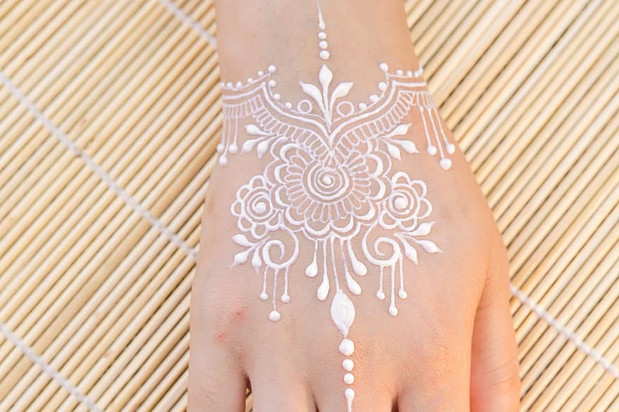 mehndi, henna, tatovering, hånd, design, kultur, tradisjonell, mønster