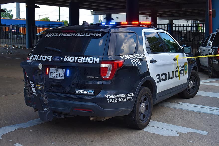 Houston Police Department Suv, åsted, texas, arrestere, fengsel, squad bil, enhet, 911, bro, undergangen, hit og løp