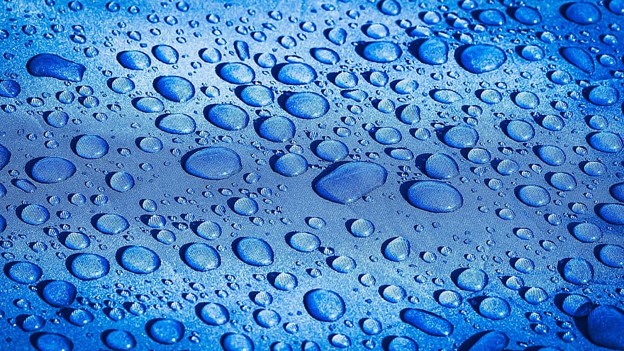 Raindrops, Droplets, Water, Blue, Drops, Wet, Dew, Aqua, Closeup, Wallpaper