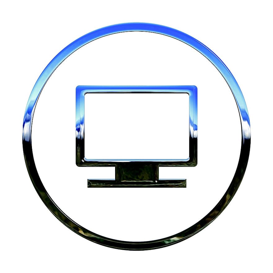 ikon, overvåge, computer skærm