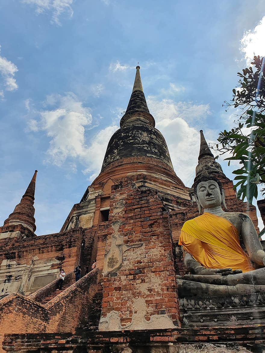 修道院、建築、タイ、アジア、仏教、宗教、観光の名所、アユタヤ、パゴダ、文化、有名な場所