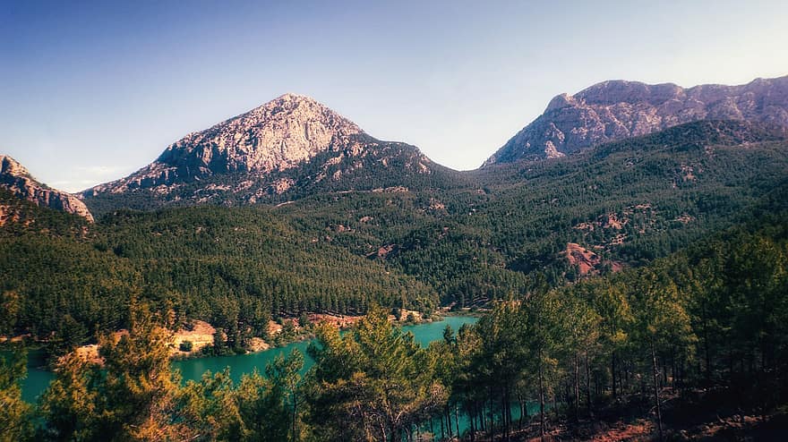 montañas, arboles, trekking, Antalya, pavo, turismo, vacaciones, viaje, paz, ver, bosque
