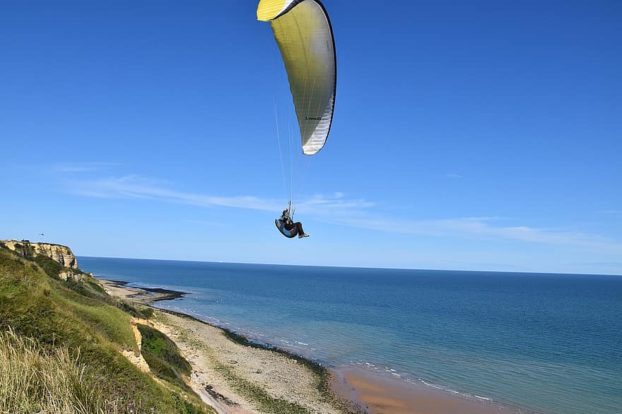 Paragliding, Paraglider, Beach, Extreme, Flight, Fly, Wind Weather, Weather, Leisure, Sport, Adventure