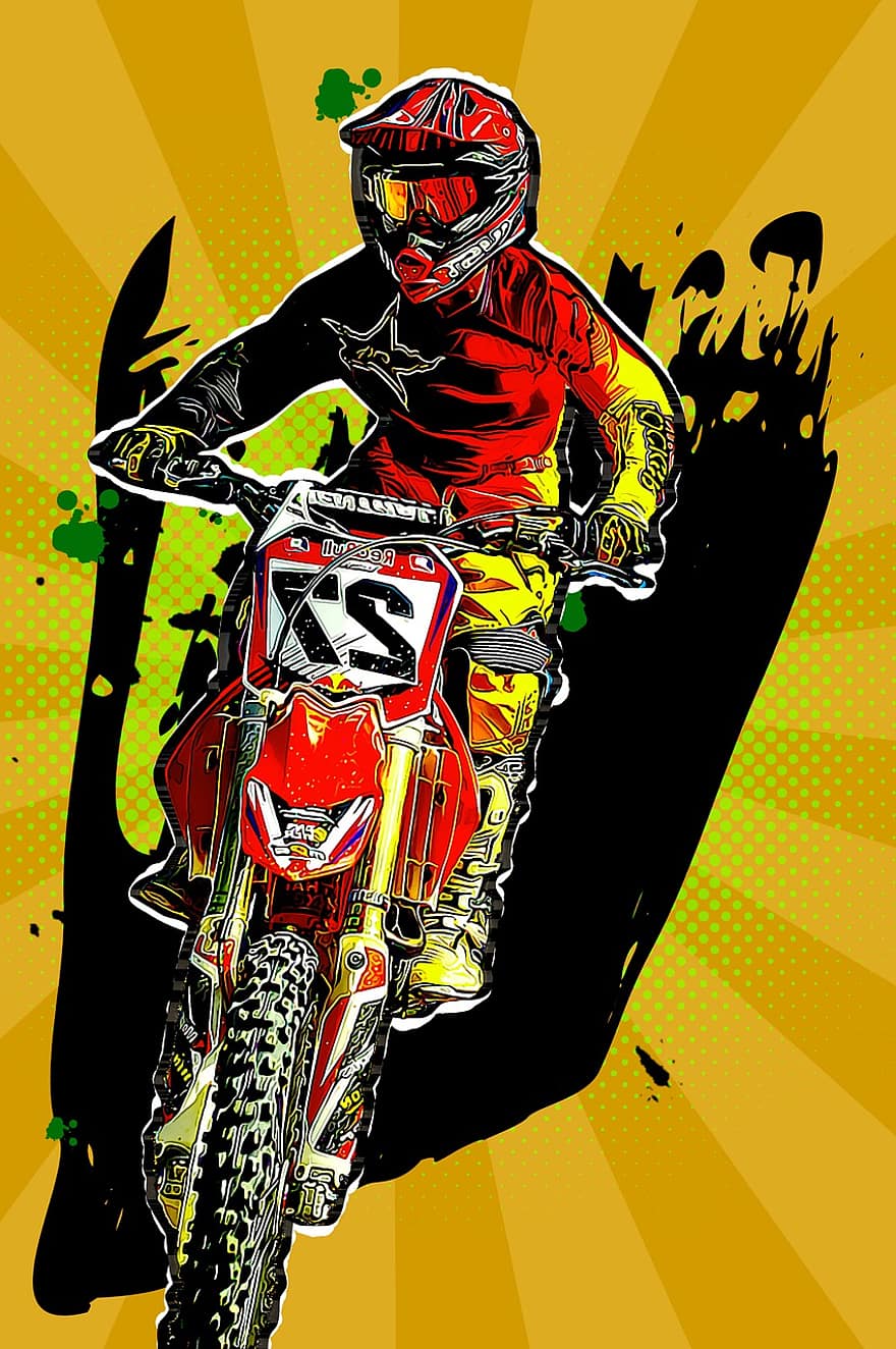 motocross, motorcykel, snavs cykel, udfordring, sport, aktivitet, hastighed, ekstrem, rytter, atlet, hjelm
