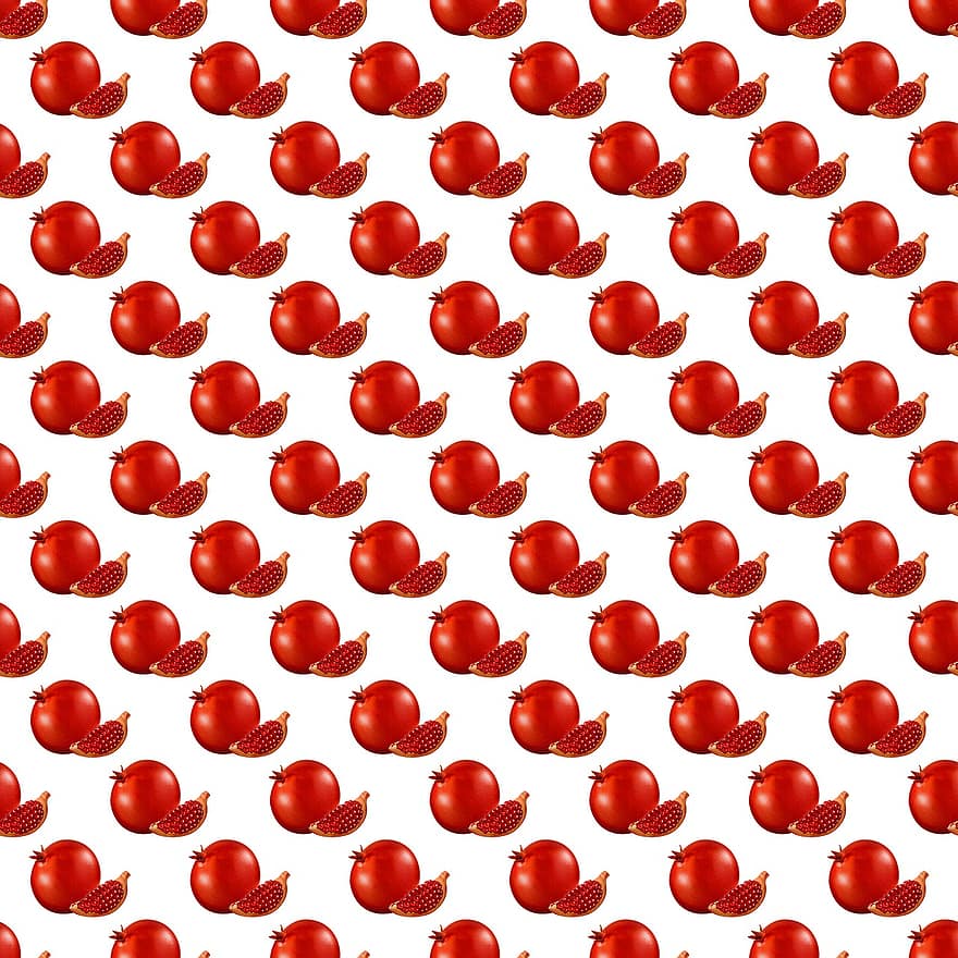 Pomegranate Pattern, Digital Paper, Pomegranate, Fruit, Healthy, Food, Red, Fresh, Citrus, Vitamins, Sweet