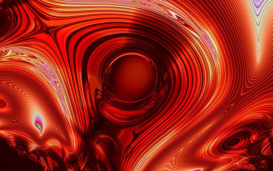 Abstract, Red, Liquid, Background, Lava, Melted, Glass, Fire, Light, Wave