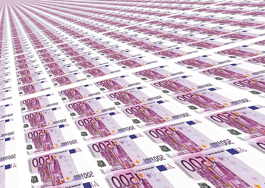 اليورو ، بدا ، مال ، عملة ، المالية ، فاتورة بالدولار ، ورقة نقدية ، النقد والنقد المعادل