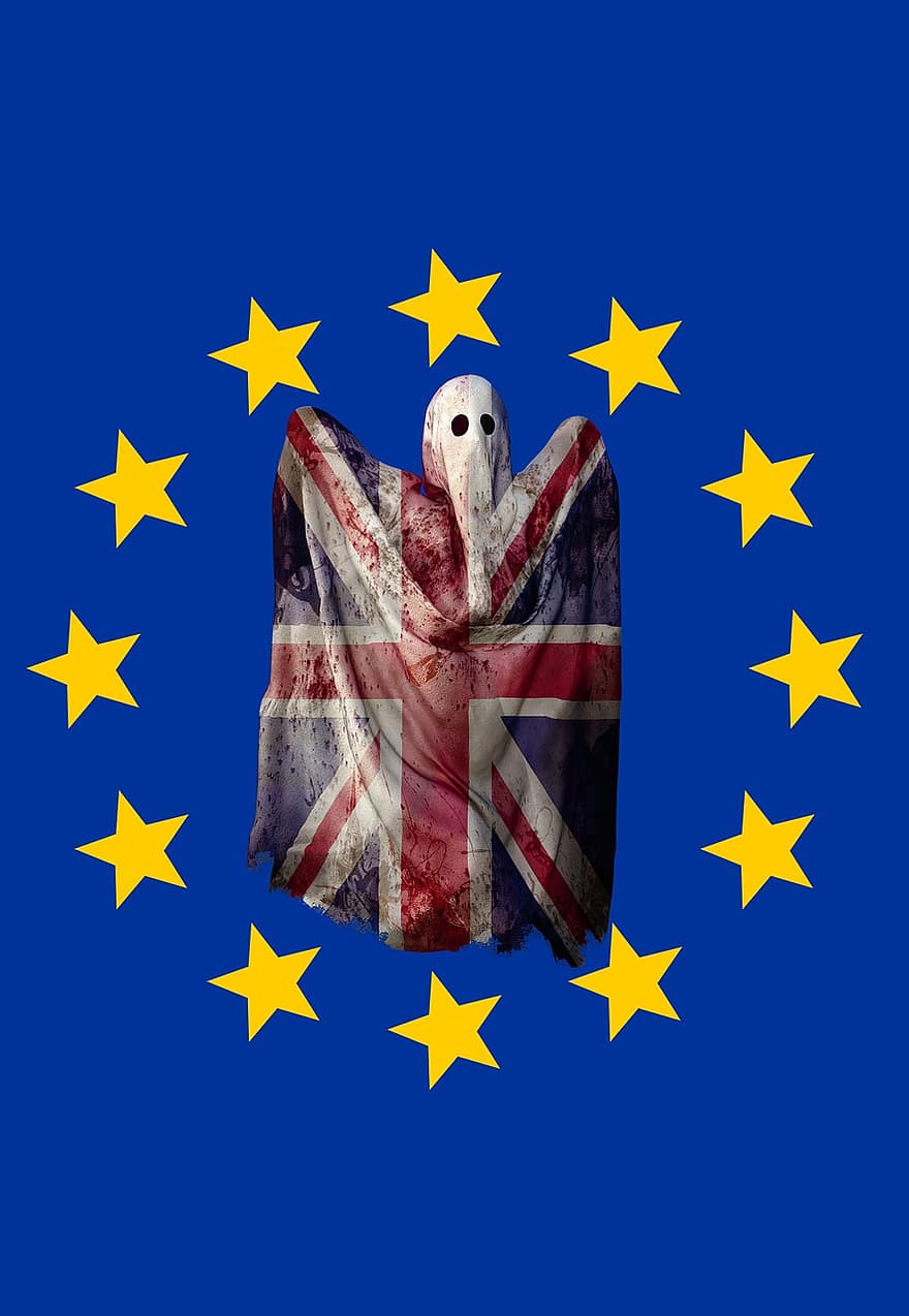 Europa, ue, flaga, brexit, Zjednoczone Królestwo, uk, anglia, Brexitgespenst, Flaga narodowa